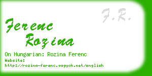 ferenc rozina business card